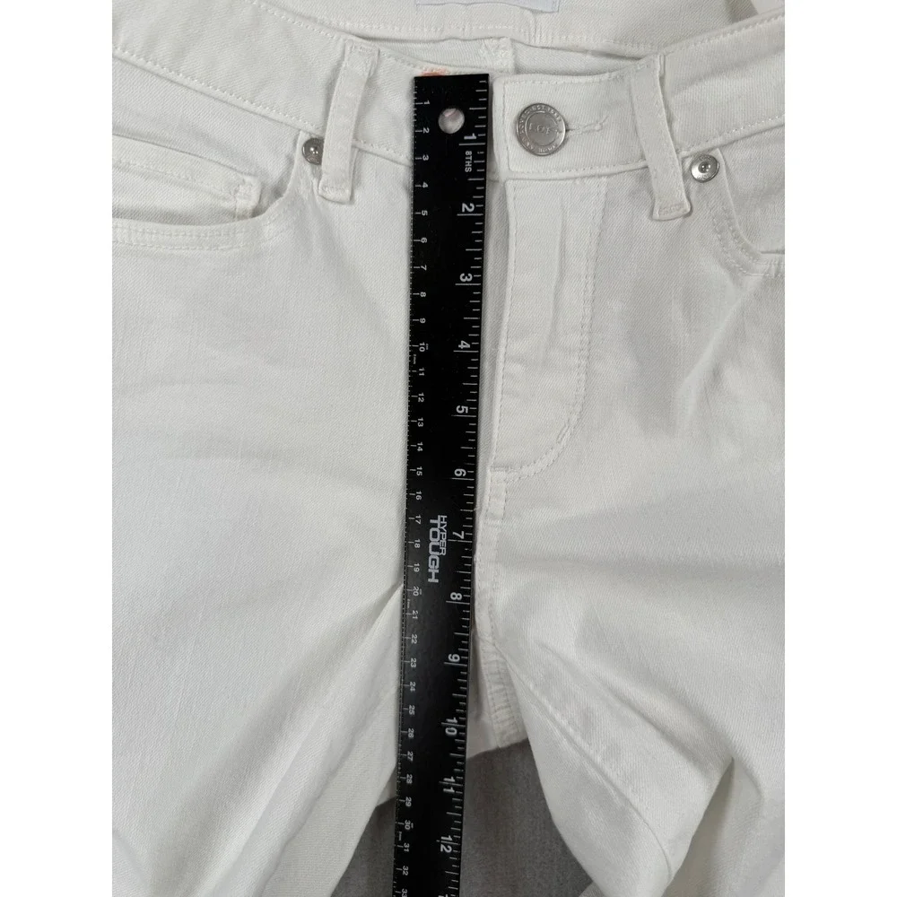 Loft White Skinny Jeans Raw Fringe Hem Denim Size 26/2 New - Picture 6 of 7